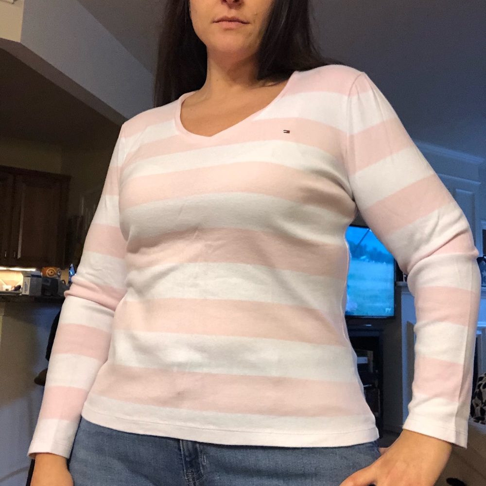 Tommy Hilfiger Pink & White striped tee